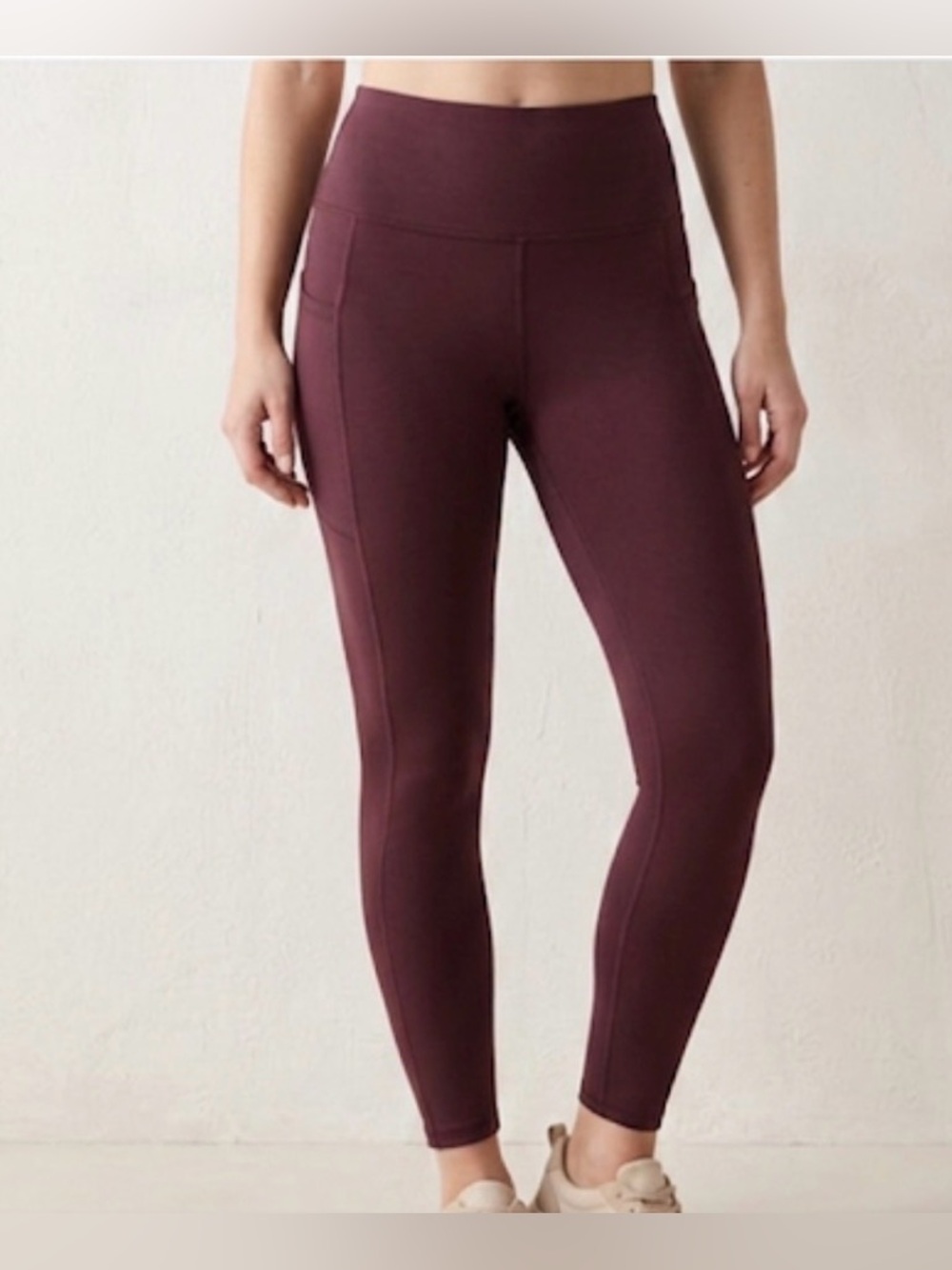 Danskin- deep burgundy-purple (sassafras)High-Waist Stretch Leggings - Picture 1 of 9